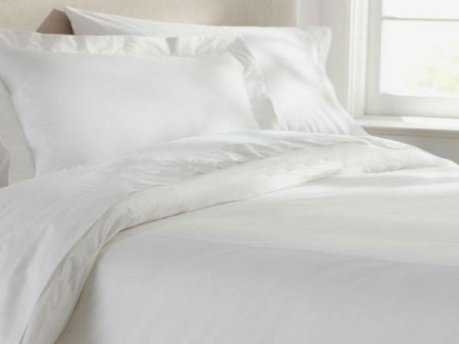 Pilota de pat 220-240 bumbac alb-1